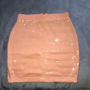 H&M sparkly sequin orange mini skirt